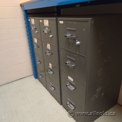Green-Grey Chubb Fire Proof 4 Drawer Vertical File Cabinet